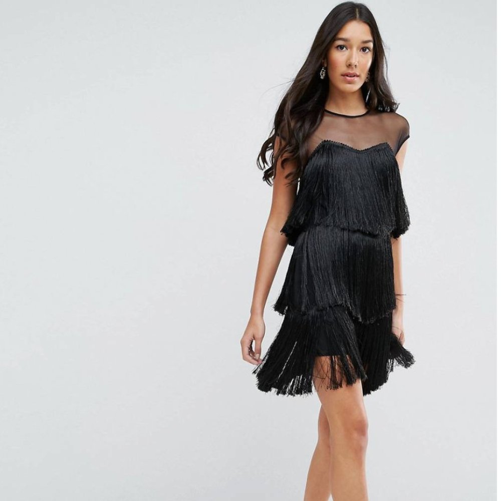 Flirty Fringe Mini Dress